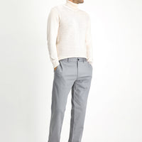Açık Gri Regular Fit Likralı Kanvas / Chino Pantolon