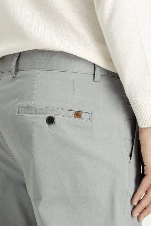 Açık Gri Regular Fit Standart Kesim Likralı Kanvas / Chino Pantolon
