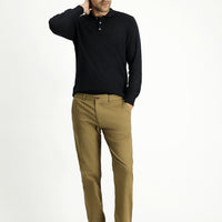Koyu Bej Regular Fit Likralı Kanvas / Chino Pantolon