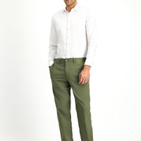 Orta Haki Regular Fit Likralı Kanvas / Chino Pantolon