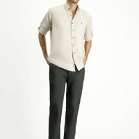 Koyu Haki Regular Fit Likralı Kanvas / Chino Pantolon