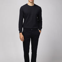 Koyu Lacivert Regular Fit Standart Kesim Likralı Kanvas / Chino Pantolon