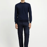 Açık Lacivert Regular Fit Standart Kesim Likralı Saten Kanvas / Chino Pantolon