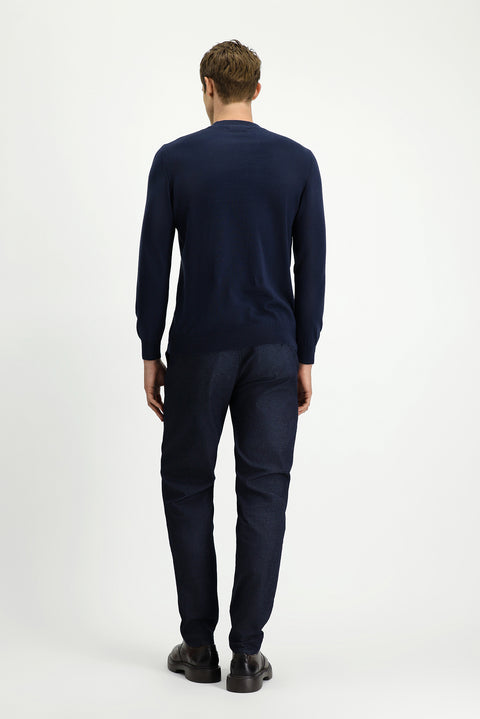 Açık Lacivert Regular Fit Standart Kesim Likralı Saten Kanvas / Chino Pantolon