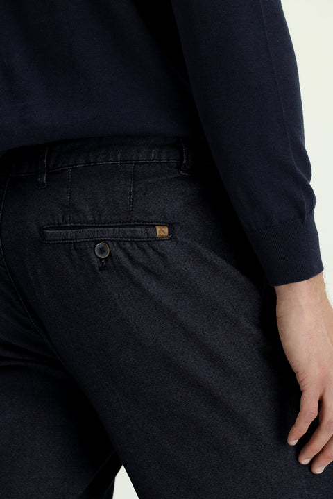 Açık Lacivert Regular Fit Standart Kesim Likralı Saten Kanvas / Chino Pantolon