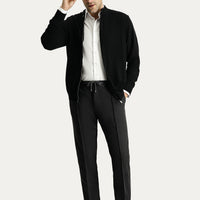 Koyu Antrasit Slim Fit Dar Kesim Beli Lastikli İpli Likralı Örme Kanvas / Chino Pantolon
