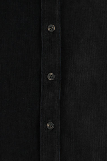 Orta Antrasit Uzun Kol Slim Fit Dar Kesim Kadife Pamuklu Düğmeli Yaka Gömlek