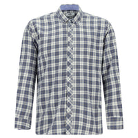 Blue Long Sleeve Slim Fit Narrow Cut Plaid Lumberjack Cotton Button-Down Collar Pocket Shirt