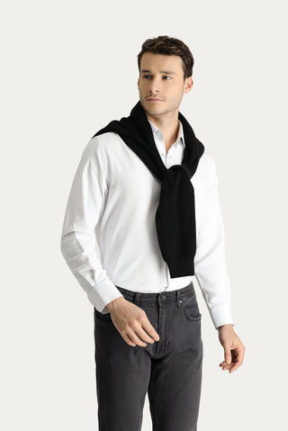Beyaz Uzun Kol Regular Fit Oxford Pamuklu Gömlek