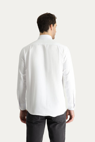 Beyaz Uzun Kol Regular Fit Oxford Pamuklu Gömlek
