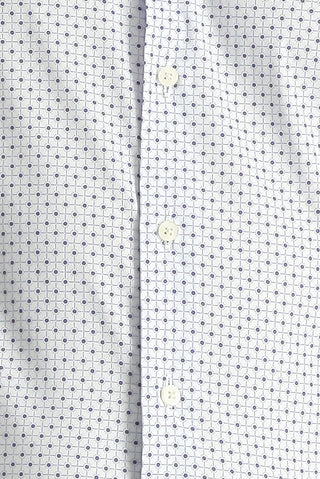 Açık Mavi Uzun Kol Slim Fit Dar Kesim Baskılı Pamuklu Gömlek