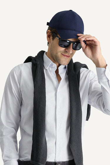Beyaz Uzun Kol Slim Fit Dar Kesim Non Iron Çizgili Pamuklu Gömlek