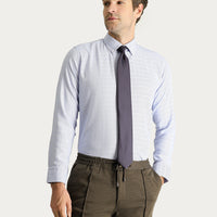 Mavi Uzun Kol Slim Fit Dar Kesim Non Iron Kareli Pamuklu Gömlek