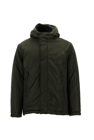 Orta Haki Slim Fit Dar Kesim Kapüşonlu Spor Mont