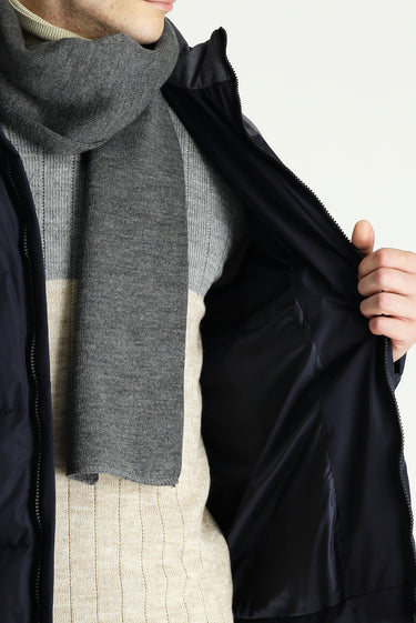 Koyu Lacivert Slim Fit Dar Kesim Kapüşonlu Spor Mont