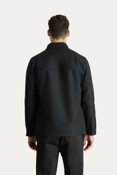 Siyah Slim Fit Dar Kesim Softshell Spor Mont