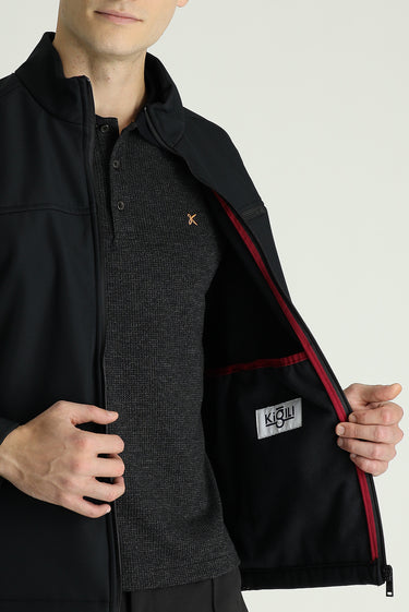 Siyah Slim Fit Dar Kesim Softshell Spor Mont