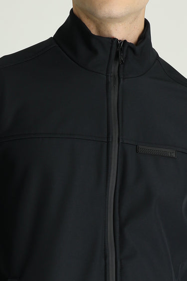 Siyah Slim Fit Dar Kesim Softshell Spor Mont