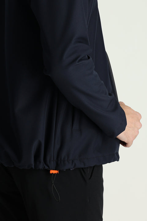 Koyu Lacivert Slim Fit Dar Kesim Softshell Spor Mont