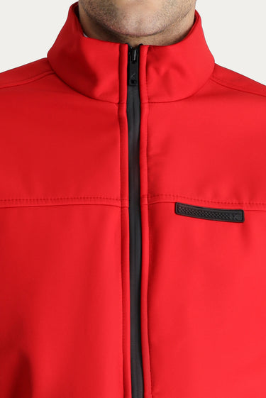 Bayrak Kırmızı Slim Fit Dar Kesim Softshell Spor Mont