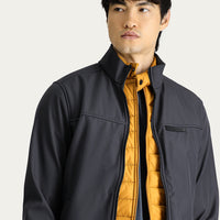 Orta Antrasit Slim Fit Dar Kesim Softshell Spor Mont