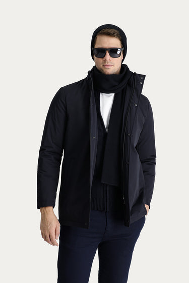 Koyu Lacivert Spor Pamuklu Kaban