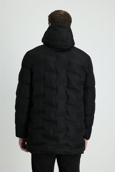 Siyah Kapüşonlu Spor Şişme Kaban