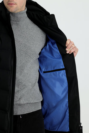 Siyah Kapüşonlu Spor Şişme Kaban