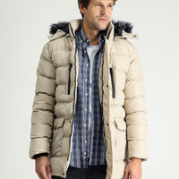 Stone Hooded Puffy Sports Jacket