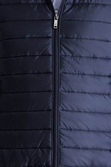 Koyu Lacivert Kapüşonlu Kapitone Spor Yelek