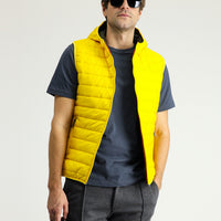 Yellow Hooded Quilted Sports Vest