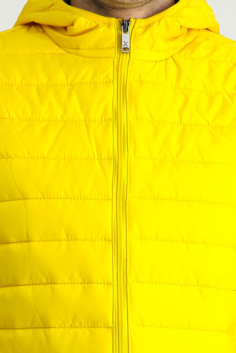 Yellow Hooded Quilted Sports Vest