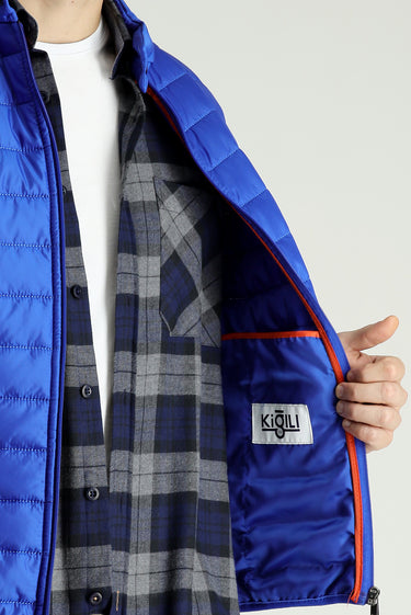 Saks Mavi Kapitone Şişme Spor Yelek