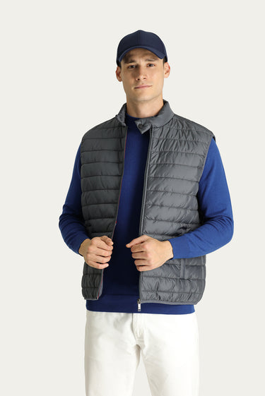 Koyu Füme Kapitone Şişme Yelek