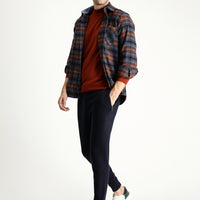 Koyu Lacivert Slim Fit Dar Kesim Pamuklu Sweatpant / Eşofman