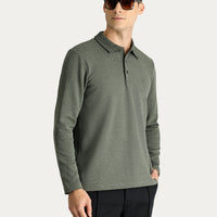 Koyu Yeşil Polo Yaka Nakışlı Sweatshirt