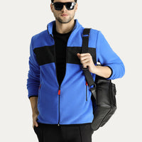 Blue Zip-Up Fleece Sweatshirt