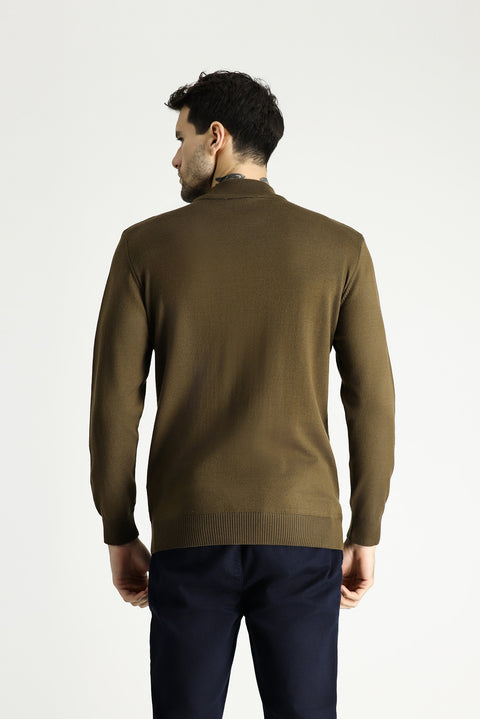 Orta Vizon Yarım Balıkçı Yaka Slim Fit Dar Kesim Pamuklu Triko Kazak