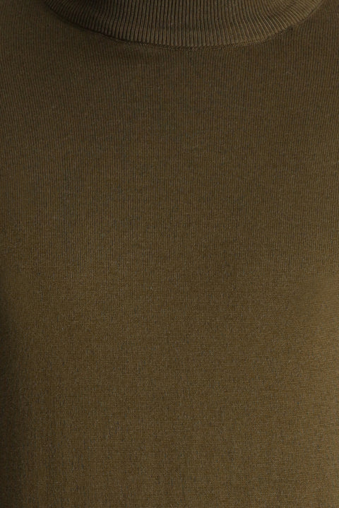 Orta Vizon Yarım Balıkçı Yaka Slim Fit Dar Kesim Pamuklu Triko Kazak