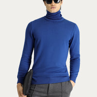 İndigo Balıkçı Yaka Regular Fit Pamuklu Triko Kazak