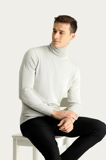 Taş Balıkçı Yaka Regular Fit Pamuklu Triko Kazak