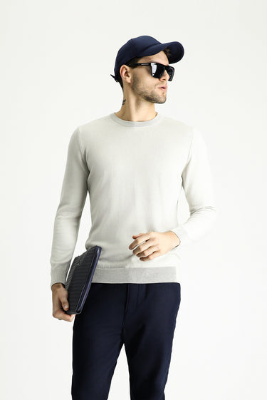 Taş Bisiklet Yaka Regular Fit Pamuklu Triko Kazak