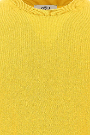 Koyu Sarı Bisiklet Yaka Regular Fit Pamuklu Triko Kazak