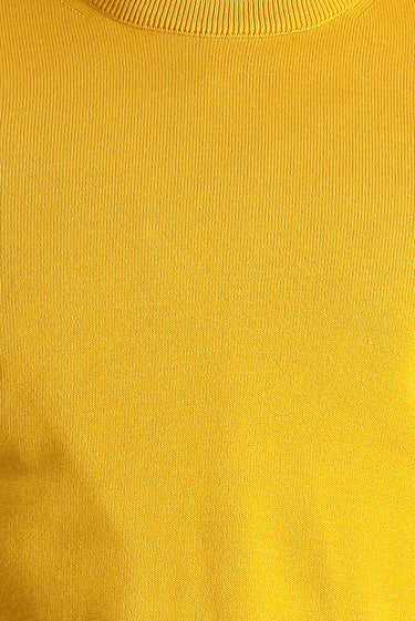 Hardal Bisiklet Yaka Regular Fit Pamuklu Triko Kazak