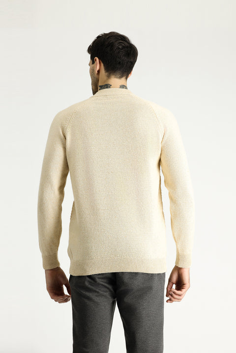 Taş Yarım Balıkçı Yaka Slim Fit Dar Kesim Desenli Yünlü Triko Kazak