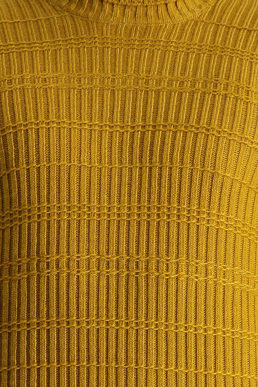 Hardal Balıkçı Yaka Slim Fit Dar Kesim Desenli Triko Kazak