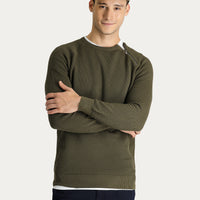 Medium Khaki Bicycle Neck Slim Fit Narrow Cut Zippered Patterned Knit Sweater