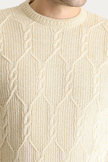 Taş Bisiklet Yaka Slim Fit Dar Kesim Yünlü Desenli Triko Kazak