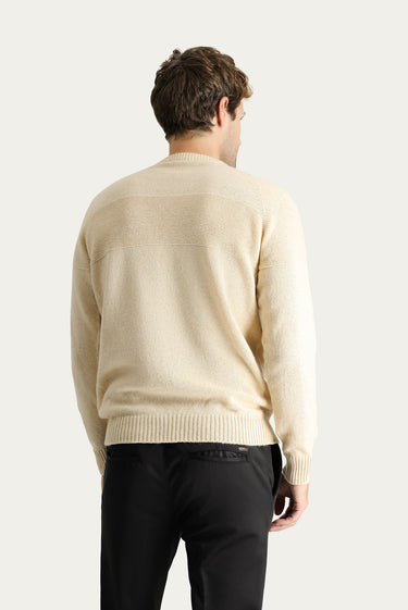 Taş Bisiklet Yaka Slim Fit Dar Kesim Dikişsiz Desenli Yünlü Triko Kazak