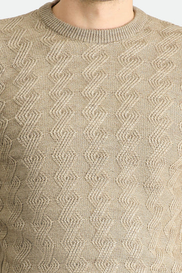 Orta Vizon Bisiklet Yaka Slim Fit Dar Kesim Desenli Triko Kazak